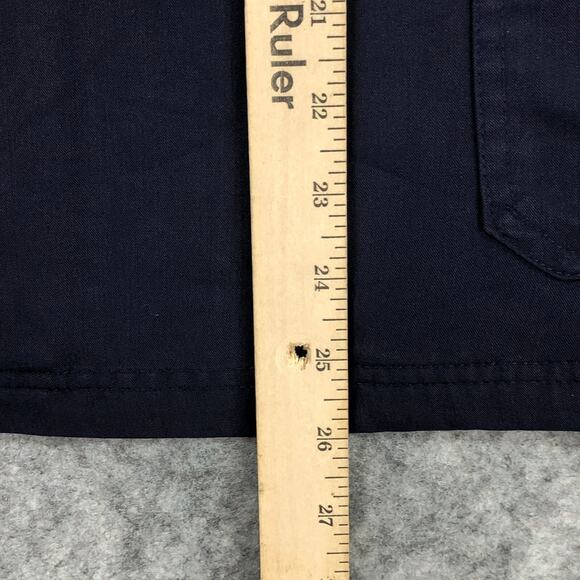 Beyond Scrubs Top Womens Medium Navy Blue V Neck 2 Pocket Stretch Style 5100SB - Picture 11 of 13